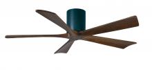 Matthews Fan Company IR5H-BK-WA-52 - Irene-5H - 52" Five Blade Flush Mount Paddle Fan - Matte Black Finish - Walnut Tone Blades