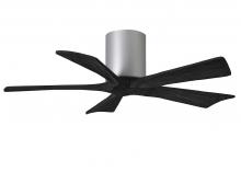 Matthews Fan Company IR5H-BN-BK-42 - Irene-5H - 42" Five Blade Flush Mount Paddle Fan - Brushed Nickel Finish - Matte Black Blades