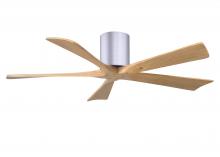 Matthews Fan Company IR5H-BN-LM-52 - Irene-5H - 52" Five Blade Flush Mount Paddle Fan - Brushed Nickel Finish - Light Maple Tone Blad