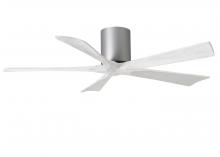 Matthews Fan Company IR5H-BN-MWH-52 - Irene-5H - 52" Five Blade Flush Mount Paddle Fan - Brushed Nickel Finish - Matte White Blades
