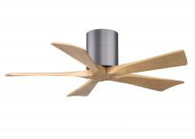 Matthews Fan Company IR5H-BP-LM-42 - Irene-5H - 42" Five Blade Flush Mount Paddle Fan - Brushed Pewter Finish - Light Maple Tone Blad