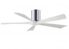 Matthews Fan Company IR5H-CR-MWH-52 - Irene-5H - 52" Five Blade Flush Mount Paddle Fan - Polished Chrome Finish - Matte White Blades