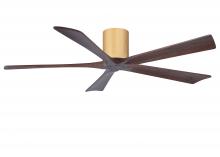 Matthews Fan Company IR5H-LM-WA-60 - Irene-5H - 60" Five Blade Flush Mount Paddle Fan - Light Maple Tone Finish - Walnut Tone Blades