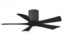 Matthews Fan Company IR5H-TB-BK-42 - Irene-5H - 42" Five Blade Flush Mount Paddle Fan - Textured Bronze Finish - Matte Black Blades