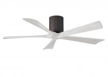 Matthews Fan Company IR5H-TB-MWH-52 - Irene-5H - 52" Five Blade Flush Mount Paddle Fan - Textured Bronze Finish - Matte White Blades