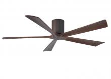 Matthews Fan Company IR5H-TB-WA-60 - Irene-5H - 60" Five Blade Flush Mount Paddle Fan - Textured Bronze Finish - Walnut Tone Blades