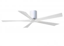 Matthews Fan Company IR5H-WH-MWH-60 - Irene-5H - 60" Five Blade Flush Mount Paddle Fan - Gloss White Finish - Matte White Blades