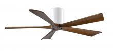 Matthews Fan Company IR5H-WH-WA-52 - Irene-5H - 52" Five Blade Flush Mount Paddle Fan - Gloss White Finish - Walnut Tone Blades