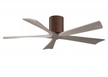 Matthews Fan Company IR5H-WN-GA-52 - Irene-5H - 52" Five Blade Flush Mount Paddle Fan - Walnut Tone Finish - Gray Ash Tone Blades