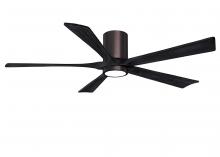 Matthews Fan Company IR5HLK-BB-BK-60 - Irene-5HLK - 60" Five Blade Flush Mount Paddle Fan - 5CCT Integrated LED - Brushed Bronze Finish