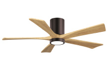 Matthews Fan Company IR5HLK-BB-LM-52 - Irene-5HLK-52" Five Blade Flush Mount Paddle Fan-5CCT Integrated LED-Brushed Bronze Finish