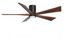 Matthews Fan Company IR5HLK-BB-WA-60 - Irene-5HLK-60" Five Blade Flush Mount Paddle Fan-5CCT Integrated LED-Brushed Bronze Finish