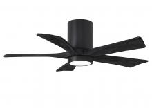 Matthews Fan Company IR5HLK-BK-BK-42 - Irene-5HLK-42" Five Blade Flush Mount Paddle Fan-5CCT Integrated LED-Matte Black Finish