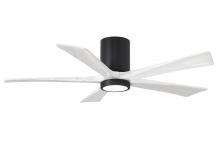 Matthews Fan Company IR5HLK-BK-MWH-52 - Irene-5HLK-52" Five Blade Flush Mount Paddle Fan-5CCT Integrated LED-Matte Black Finish