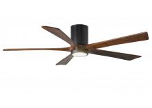 Matthews Fan Company IR5HLK-BK-WA-60 - Irene-5HLK-60" Five Blade Flush Mount Paddle Fan-5CCT Integrated LED-Matte Black Finish
