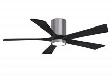 Matthews Fan Company IR5HLK-BP-BK-52 - Irene-5HLK-52" Five Blade Flush Mount Paddle Fan-5CCT Integrated LED-Brushed Pewter Finish