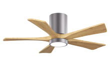 Matthews Fan Company IR5HLK-BP-LM-42 - Irene-5HLK-42" Five Blade Flush Mount Paddle Fan-5CCT Integrated LED-Brushed Pewter Finish