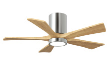 Matthews Fan Company IR5HLK-CR-LM-42 - Irene-5HLK-42" Five Blade Flush Mount Paddle Fan-5CCT Integrated LED-Polished Chrome Finish