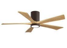 Matthews Fan Company IR5HLK-TB-LM-52 - Irene-5HLK-52" Five Blade Flush Mount Paddle Fan-5CCT Integrated LED-Textured Bronze Finish