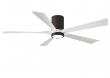 Matthews Fan Company IR5HLK-TB-MWH-60 - Irene-5HLK-60" Five Blade Flush Mount Paddle Fan-5CCT Integrated LED-Textured Bronze Finish
