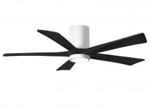 Matthews Fan Company IR5HLK-WH-BK-52 - Irene-5HLK-52" Five Blade Flush Mount Paddle Fan-5CCT Integrated LED-Gloss White Finish