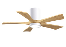 Matthews Fan Company IR5HLK-WH-LM-42 - Irene-5HLK-42" Five Blade Flush Mount Paddle Fan-5CCT Integrated LED-Gloss White Finish