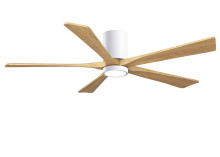 Matthews Fan Company IR5HLK-WH-LM-60 - Irene-5HLK-60" Five Blade Flush Mount Paddle Fan-5CCT Integrated LED-Gloss White Finish