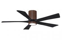 Matthews Fan Company IR5HLK-WN-BK-52 - Irene-5HLK - 52" Five Blade Flush Mount Paddle Fan - 5CCT Integrated LED - Walnut Tone Finish