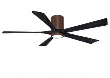 Matthews Fan Company IR5HLK-WN-BK-60 - Irene-5HLK-60" Five Blade Flush Mount Paddle Fan-5CCT Integrated LED-Walnut Tone Finish