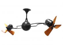 Matthews Fan Company IV-BK-WD - Italo Ventania - Rotational Ceiling Fan - Matte Black Finish - Mahogany Tone Blades