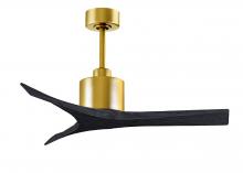Matthews Fan Company MW-BRBR-BK-42 - Mollywood - 42" Ceiling Fan - Brushed Brass Finish - Matte Black Blades