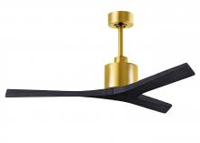 Matthews Fan Company MW-BRBR-BK-52 - Mollywood - 52" Ceiling Fan - Brushed Brass Finish - Matte Black Blades