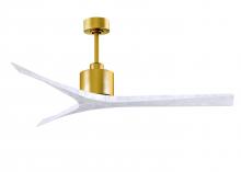Matthews Fan Company MW-BRBR-MWH-60 - Mollywood - 60" Ceiling Fan - Brushed Brass Finish - Matte White Blades