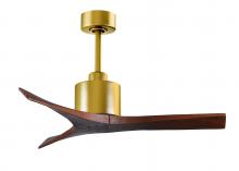 Matthews Fan Company MW-BRBR-WA-42 - Mollywood - 42" Ceiling Fan - Brushed Brass Finish - Walnut Tone Blades