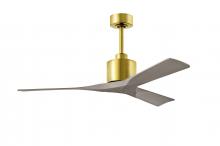 Matthews Fan Company NK-BRBR-GA-52 - Nan - 52" Ceiling Fan - Brushed Brass Finish - Gray Ash Tone Blades