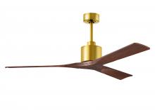Matthews Fan Company NK-BRBR-WA-60 - Nan - 60" Ceiling Fan - Brushed Brass Finish - Walnut Tone Blades