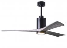 Matthews Fan Company PA3-BK-BW-60 - Patricia-3 - 60" Three Blade Ceiling Fan - 5CCT Integrated LED - Matte Black Finish