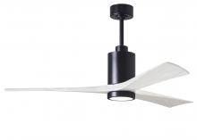Matthews Fan Company PA3-BK-MWH-60 - Patricia-3 - 60" Three Blade Ceiling Fan - 5CCT Integrated LED - Matte Black Finish