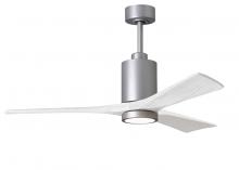 Matthews Fan Company PA3-BN-MWH-52 - Patricia-3 - 52" Three Blade Ceiling Fan - 5CCT Integrated LED - Brushed Nickel Finish