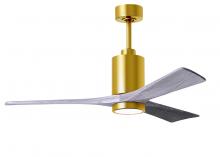 Matthews Fan Company PA3-BRBR-BW-52 - Patricia-3 - 52" Three Blade Ceiling Fan - 5CCT Integrated LED - Brushed Brass Finish