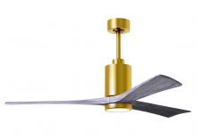 Matthews Fan Company PA3-BRBR-BW-60 - Patricia-3 - 60" Three Blade Ceiling Fan - 5CCT Integrated LED - Brushed Brass Finish