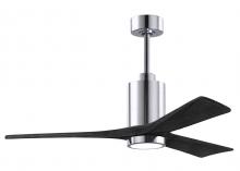 Matthews Fan Company PA3-CR-BK-52 - Patricia-3 - 52" Three Blade Ceiling Fan - 5CCT Integrated LED - Polished Chrome Finish