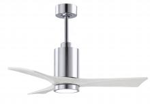 Matthews Fan Company PA3-CR-MWH-42 - Patricia-3 - 42" Three Blade Ceiling Fan - 5CCT Integrated LED - Polished Chrome Finish