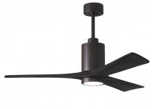 Matthews Fan Company PA3-TB-BK-52 - Patricia-3 - 52" Three Blade Ceiling Fan - 5CCT Integrated LED - Textured Bronze Finish