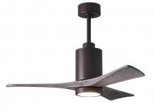 Matthews Fan Company PA3-TB-BW-42 - Patricia-3-42" Three Blade Ceiling Fan-5CCT Integrated LED-Textured Bronze Finish