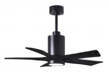 Matthews Fan Company PA5-BK-BK-42 - Patricia-5 - 42" Five Blade Ceiling Fan - 5CCT Integrated LED - Matte Black Finish