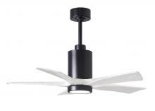 Matthews Fan Company PA5-BK-MWH-42 - Patricia-5 - 42" Five Blade Ceiling Fan - 5CCT Integrated LED - Matte Black Finish