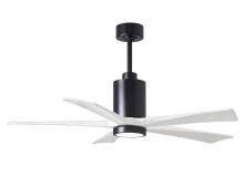 Matthews Fan Company PA5-BK-MWH-52 - Patricia-5-52" Five Blade Ceiling Fan-5CCT Integrated LED-Matte Black Finish-Matte White Blades