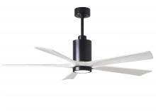 Matthews Fan Company PA5-BK-MWH-60 - Patricia-5 - 60" Five Blade Ceiling Fan - 5CCT Integrated LED - Matte Black Finish