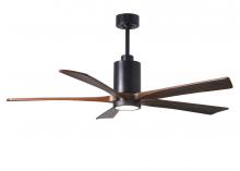 Matthews Fan Company PA5-BK-WA-60 - Patricia-5 - 60" Five Blade Ceiling Fan - 5CCT Integrated LED - Matte Black Finish